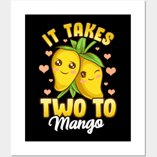 Cute & Funny It Takes Two To Mango Fruit Pun Posters and Art